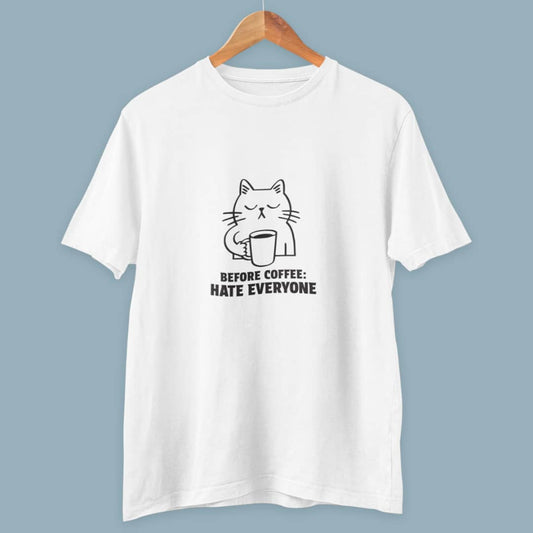 Cat Drinking Coffee Unisex T-Shirt